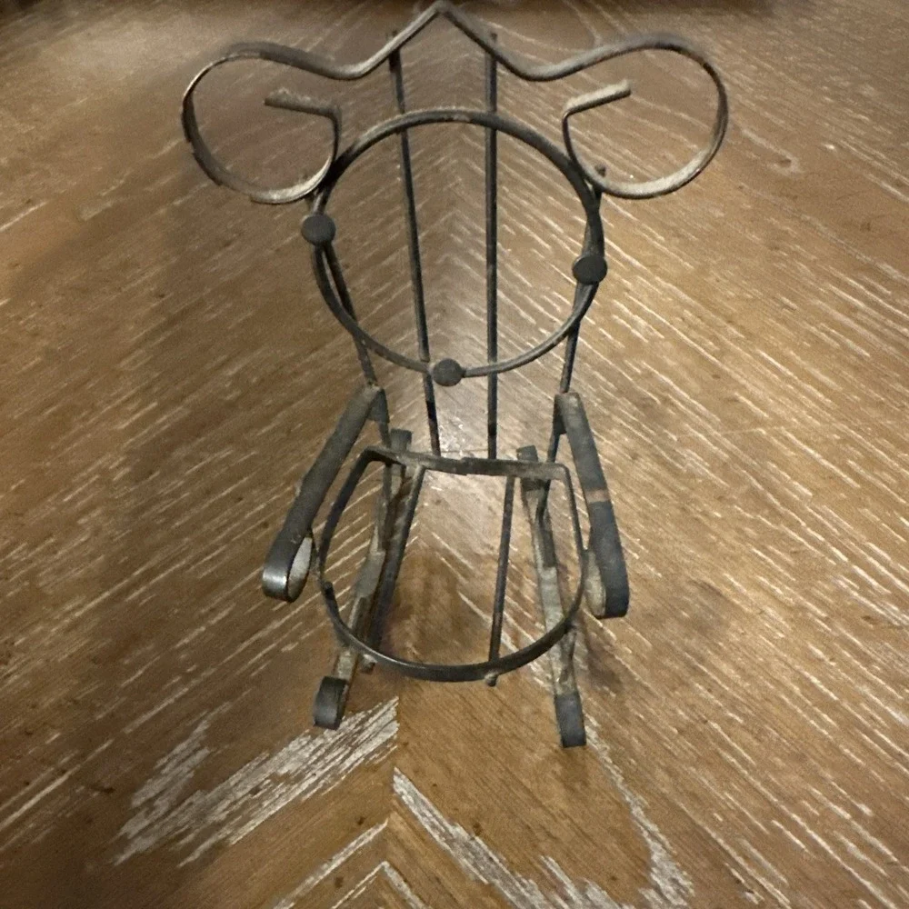 miniture vintage metal rocking chair Measure 5